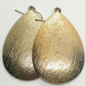 Textured Tear Drop Shape Dangle Drop Earrings No Backs Large
